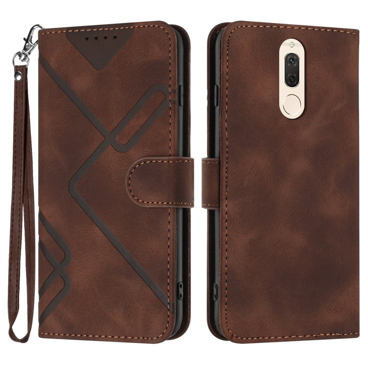 Line Pattern Skin Feel Leather Phone Case, For Huawei P20 Pro, For Huawei P20 lite, For Huawei P smart 2018/Enjoy 7S, For Huawei Mate 10 Lite/Maimang 6, For Huawei Mate 10 Pro, For Huawei P10 Lite