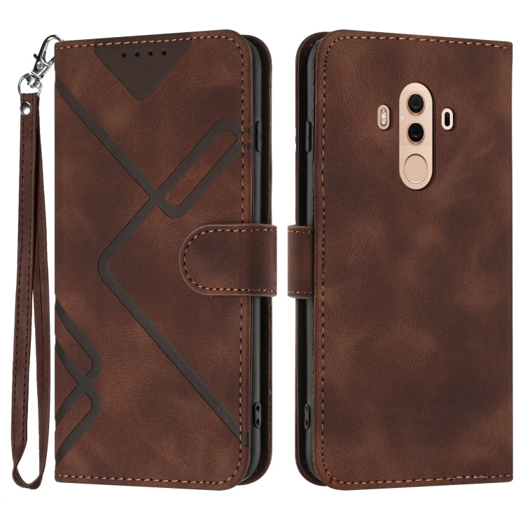 Line Pattern Skin Feel Leather Phone Case, For Huawei P20 Pro, For Huawei P20 lite, For Huawei P smart 2018/Enjoy 7S, For Huawei Mate 10 Lite/Maimang 6, For Huawei Mate 10 Pro, For Huawei P10 Lite