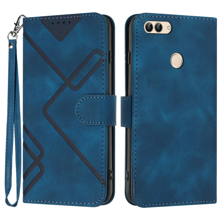 Line Pattern Skin Feel Leather Phone Case, For Huawei P20 Pro, For Huawei P20 lite, For Huawei P smart 2018/Enjoy 7S, For Huawei Mate 10 Lite/Maimang 6, For Huawei Mate 10 Pro, For Huawei P10 Lite