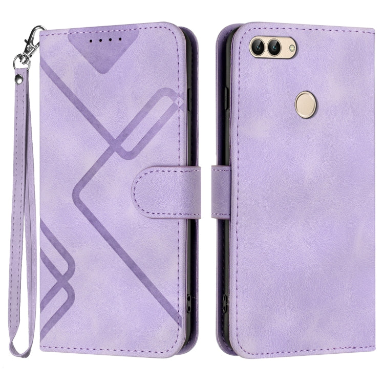 Line Pattern Skin Feel Leather Phone Case, For Huawei P20 Pro, For Huawei P20 lite, For Huawei P smart 2018/Enjoy 7S, For Huawei Mate 10 Lite/Maimang 6, For Huawei Mate 10 Pro, For Huawei P10 Lite