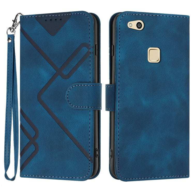 Line Pattern Skin Feel Leather Phone Case, For Huawei P20 Pro, For Huawei P20 lite, For Huawei P smart 2018/Enjoy 7S, For Huawei Mate 10 Lite/Maimang 6, For Huawei Mate 10 Pro, For Huawei P10 Lite