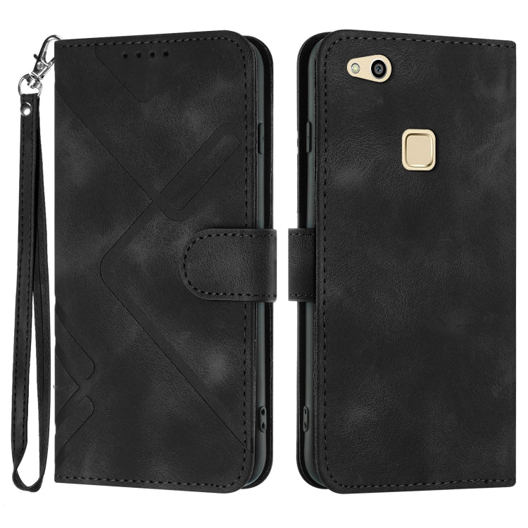 Line Pattern Skin Feel Leather Phone Case, For Huawei P20 Pro, For Huawei P20 lite, For Huawei P smart 2018/Enjoy 7S, For Huawei Mate 10 Lite/Maimang 6, For Huawei Mate 10 Pro, For Huawei P10 Lite