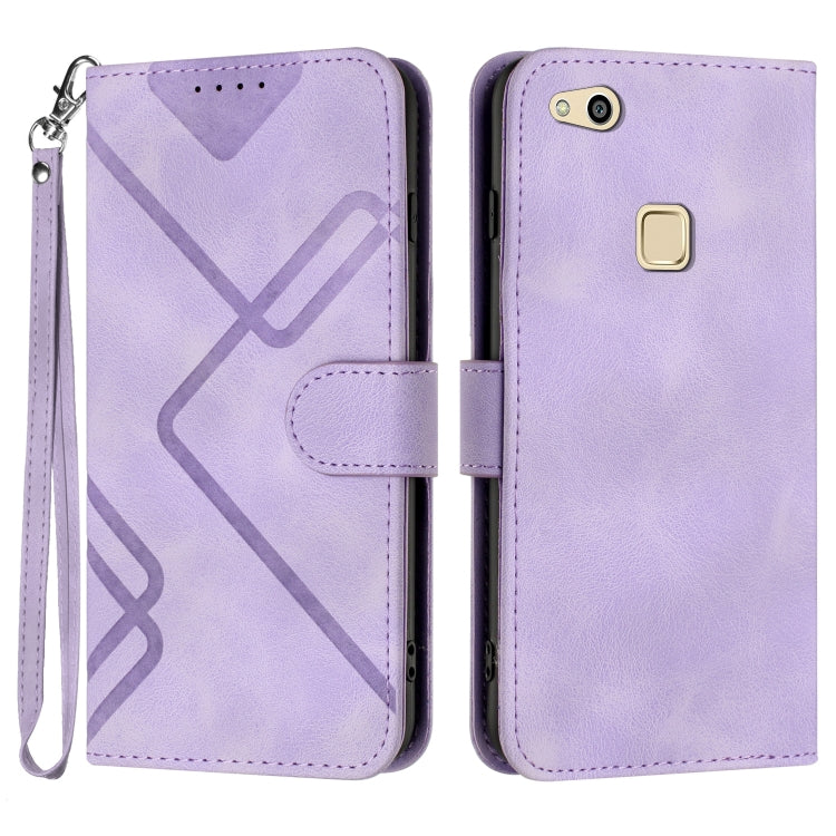 Line Pattern Skin Feel Leather Phone Case, For Huawei P20 Pro, For Huawei P20 lite, For Huawei P smart 2018/Enjoy 7S, For Huawei Mate 10 Lite/Maimang 6, For Huawei Mate 10 Pro, For Huawei P10 Lite