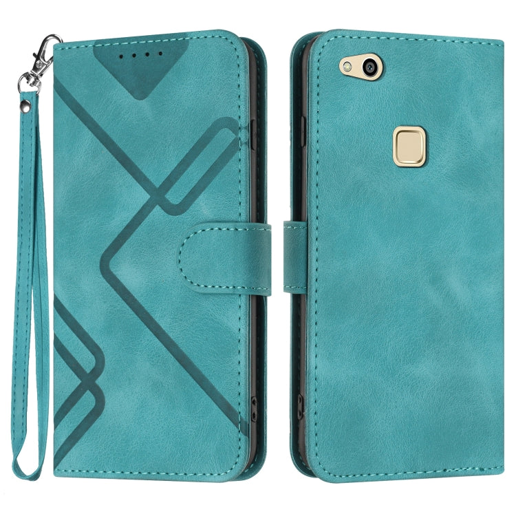 Line Pattern Skin Feel Leather Phone Case, For Huawei P20 Pro, For Huawei P20 lite, For Huawei P smart 2018/Enjoy 7S, For Huawei Mate 10 Lite/Maimang 6, For Huawei Mate 10 Pro, For Huawei P10 Lite