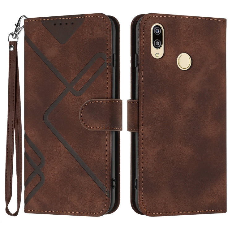 Line Pattern Skin Feel Leather Phone Case, For Huawei P20 Pro, For Huawei P20 lite, For Huawei P smart 2018/Enjoy 7S, For Huawei Mate 10 Lite/Maimang 6, For Huawei Mate 10 Pro, For Huawei P10 Lite