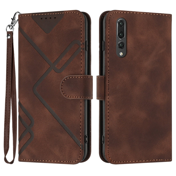 Line Pattern Skin Feel Leather Phone Case, For Huawei P20 Pro, For Huawei P20 lite, For Huawei P smart 2018/Enjoy 7S, For Huawei Mate 10 Lite/Maimang 6, For Huawei Mate 10 Pro, For Huawei P10 Lite