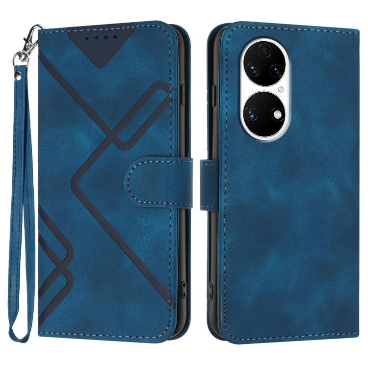 Line Pattern Skin Feel Leather Phone Case, For Huawei Enjoy 70, For Huawei P60 / P60 Pro, For Huawei Enjoy 50 Pro / nova Y90, For Huawei Enjoy 50 / nova Y70, For Huawei Enjoy 20e, For Huawei P50 Pro, For Huawei P50, For Huawei Enjoy 20 SE 4G