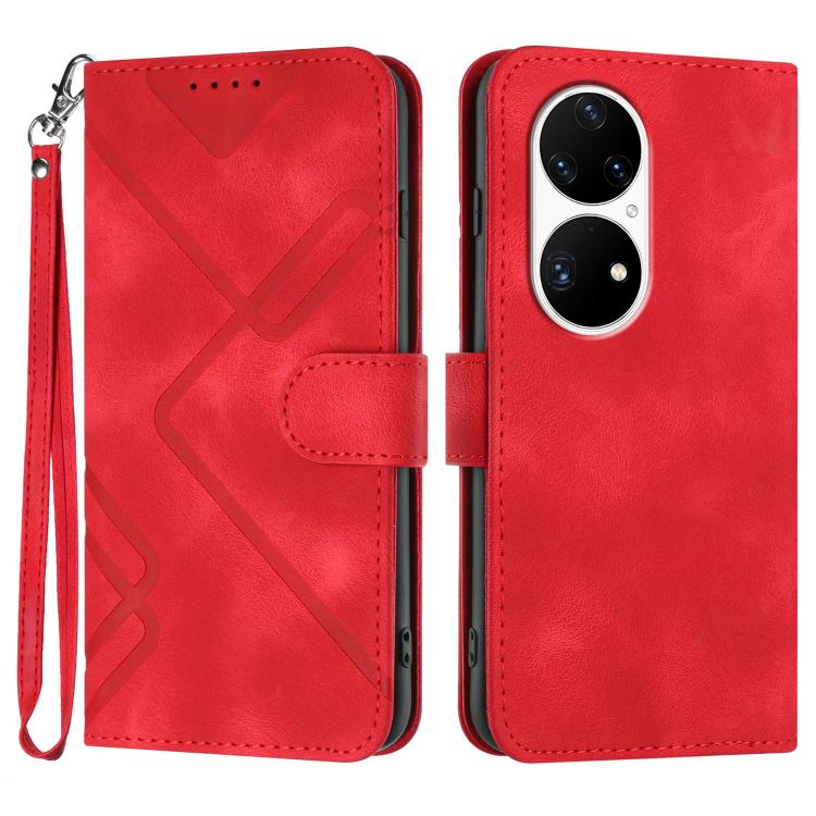 Line Pattern Skin Feel Leather Phone Case, For Huawei Enjoy 70, For Huawei P60 / P60 Pro, For Huawei Enjoy 50 Pro / nova Y90, For Huawei Enjoy 50 / nova Y70, For Huawei Enjoy 20e, For Huawei P50 Pro, For Huawei P50, For Huawei Enjoy 20 SE 4G