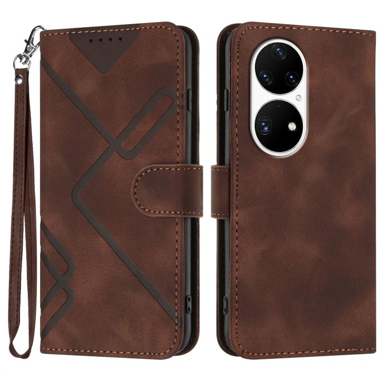 Line Pattern Skin Feel Leather Phone Case, For Huawei Enjoy 70, For Huawei P60 / P60 Pro, For Huawei Enjoy 50 Pro / nova Y90, For Huawei Enjoy 50 / nova Y70, For Huawei Enjoy 20e, For Huawei P50 Pro, For Huawei P50, For Huawei Enjoy 20 SE 4G