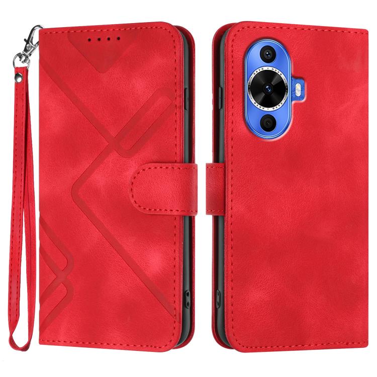 Line Pattern Skin Feel Leather Phone Case, For Huawei Enjoy 80 Plus, For Huawei Pura 80 5G, For Huawei Mate 70 Pro / Mate 70 Pro+, For Huawei Mate 70, For Huawei nova 12i, For Huawei nova 12s, For Huawei nova Y72, For Huawei nova 12 Pro / nova 12 Ultra