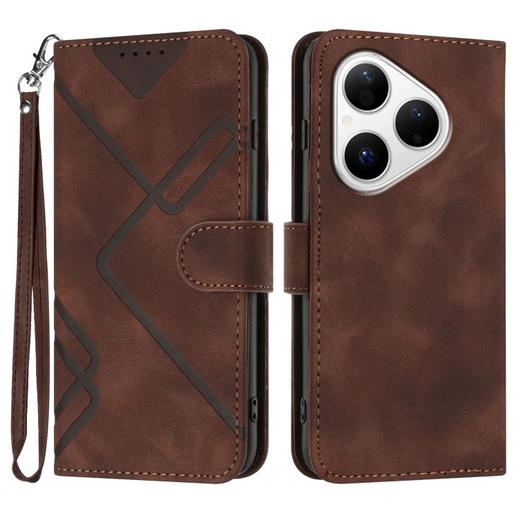 Line Pattern Skin Feel Leather Phone Case, For Huawei Enjoy 80 Plus, For Huawei Pura 80 5G, For Huawei Mate 70 Pro / Mate 70 Pro+, For Huawei Mate 70, For Huawei nova 12i, For Huawei nova 12s, For Huawei nova Y72, For Huawei nova 12 Pro / nova 12 Ultra