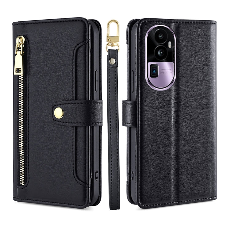 Sheep Texture Cross-body Zipper Wallet Leather Phone Case, For OPPO A78 4G, For OPPO Reno10 Pro+ 5G, For OPPO A1 5G, For OPPO Reno8 T 4G, For OPPO Reno8 T 5G / A1 Pro 5G, For OPPO Reno7 4G / F21 Pro 4G, For OPPO Find X5 Pro