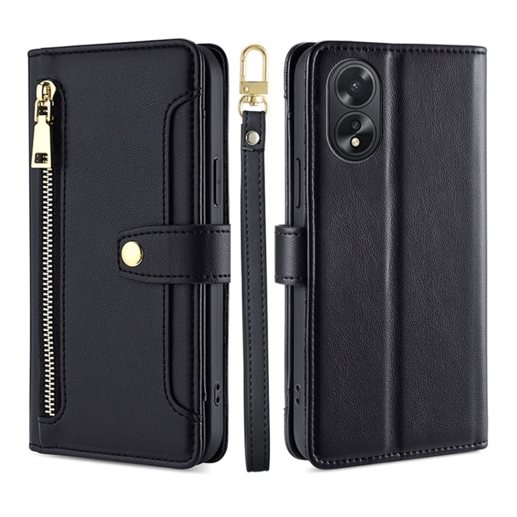 Sheep Texture Cross-body Zipper Wallet Leather Phone Case, For OPPO Reno11 F 5G, For OPPO Find X7 5G, For OPPO Find X7 Ultra 5G, For OPPO A38 4G / A18 4G, For OPPO A2 Pro 5G, For OPPO A58 4G, For OPPO Reno10 5G / Reno10 Pro 5G Global                   ...