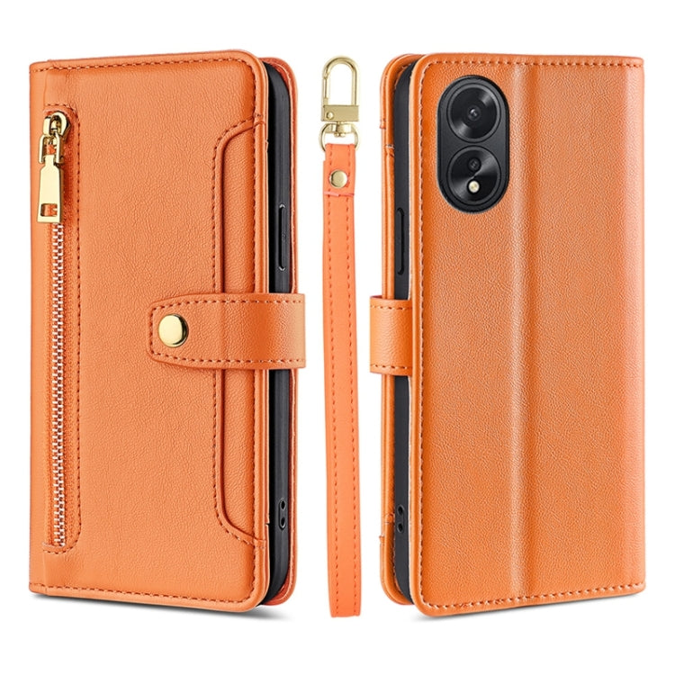 Sheep Texture Cross-body Zipper Wallet Leather Phone Case, For OPPO Reno11 F 5G, For OPPO Find X7 5G, For OPPO Find X7 Ultra 5G, For OPPO A38 4G / A18 4G, For OPPO A2 Pro 5G, For OPPO A58 4G, For OPPO Reno10 5G / Reno10 Pro 5G Global                   ...