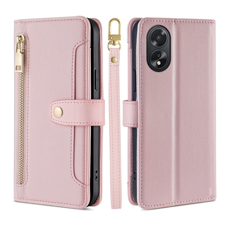 Sheep Texture Cross-body Zipper Wallet Leather Phone Case, For OPPO Find X7 Ultra 5G, For OPPO A38 4G / A18 4G, For OPPO A2 Pro 5G, For OPPO A58 4G, For OPPO Reno10 5G / Reno10 Pro 5G Global, For OPPO Reno10 5G Global, For OPPO A78 4G                  ...