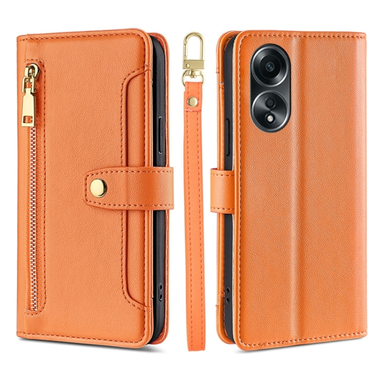 Sheep Texture Cross-body Zipper Wallet Leather Phone Case, For OPPO Find X7 Ultra 5G, For OPPO A38 4G / A18 4G, For OPPO A2 Pro 5G, For OPPO A58 4G, For OPPO Reno10 5G / Reno10 Pro 5G Global, For OPPO Reno10 5G Global, For OPPO A78 4G                  ...
