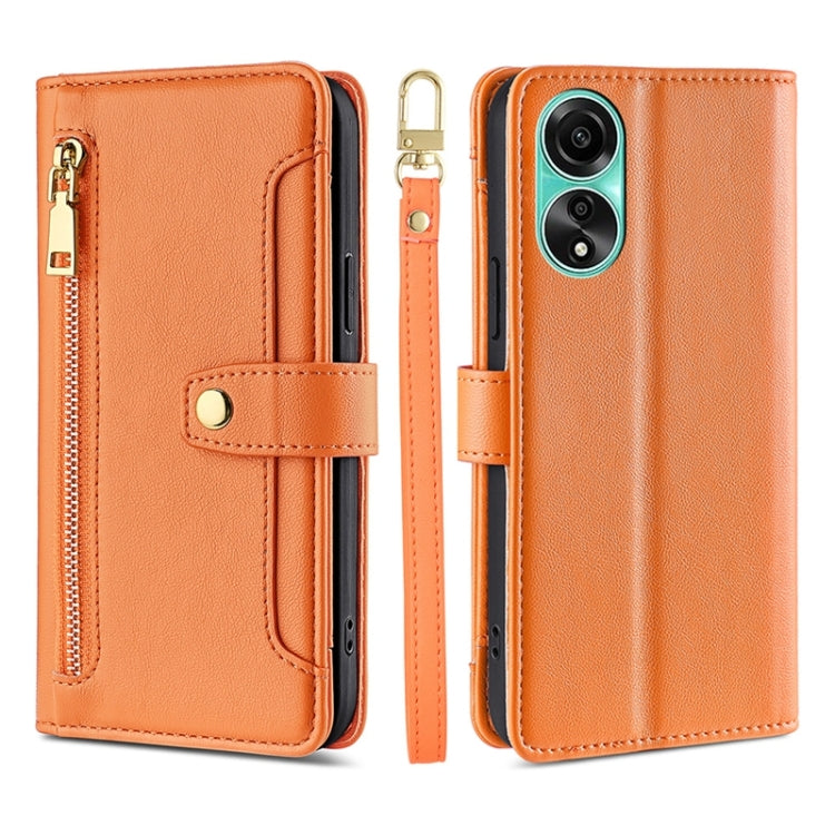 Sheep Texture Cross-body Zipper Wallet Leather Phone Case, For OPPO A78 4G, For OPPO Reno10 Pro+ 5G, For OPPO A1 5G, For OPPO Reno8 T 4G, For OPPO Reno8 T 5G / A1 Pro 5G, For OPPO Reno7 4G / F21 Pro 4G, For OPPO Find X5 Pro