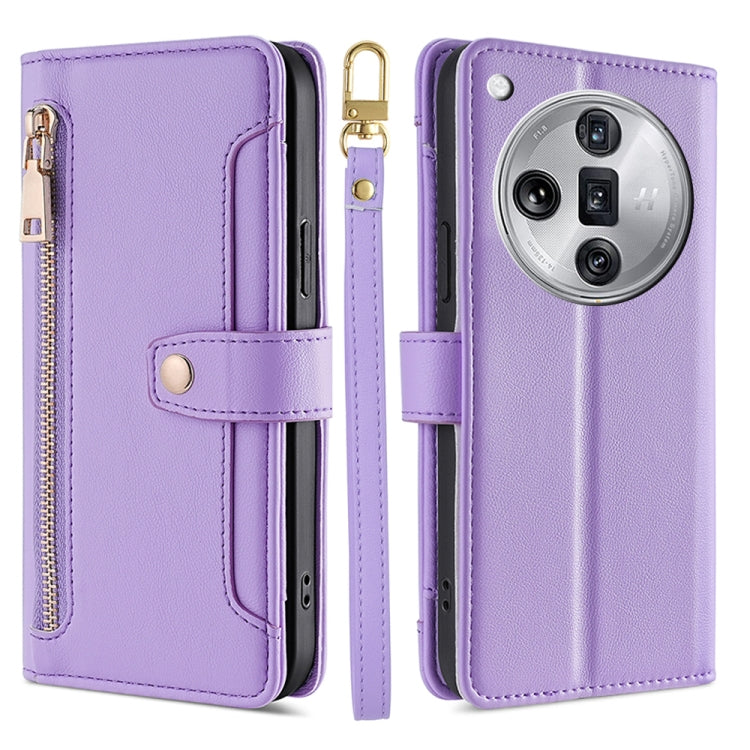 Sheep Texture Cross-body Zipper Wallet Leather Phone Case, For OPPO Reno11 F 5G, For OPPO Find X7 5G, For OPPO Find X7 Ultra 5G, For OPPO A38 4G / A18 4G, For OPPO A2 Pro 5G, For OPPO A58 4G, For OPPO Reno10 5G / Reno10 Pro 5G Global                   ...