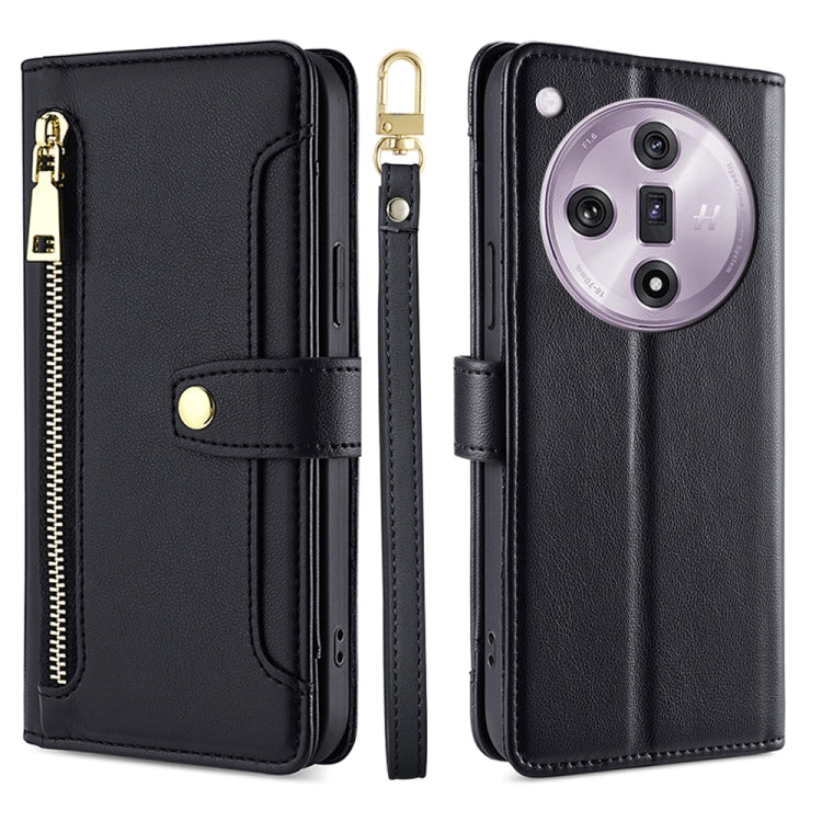 Sheep Texture Cross-body Zipper Wallet Leather Phone Case, For OPPO Reno13 F 5G / 4G, For OPPO A3 5G India, For OPPO Reno12 F 5G, For OPPO A3 Pro 5G India, For OPPO Reno12 5G Global, For OPPO A60 4G Global, For OPPO Reno11 F 5G, For OPPO Find X7 5G