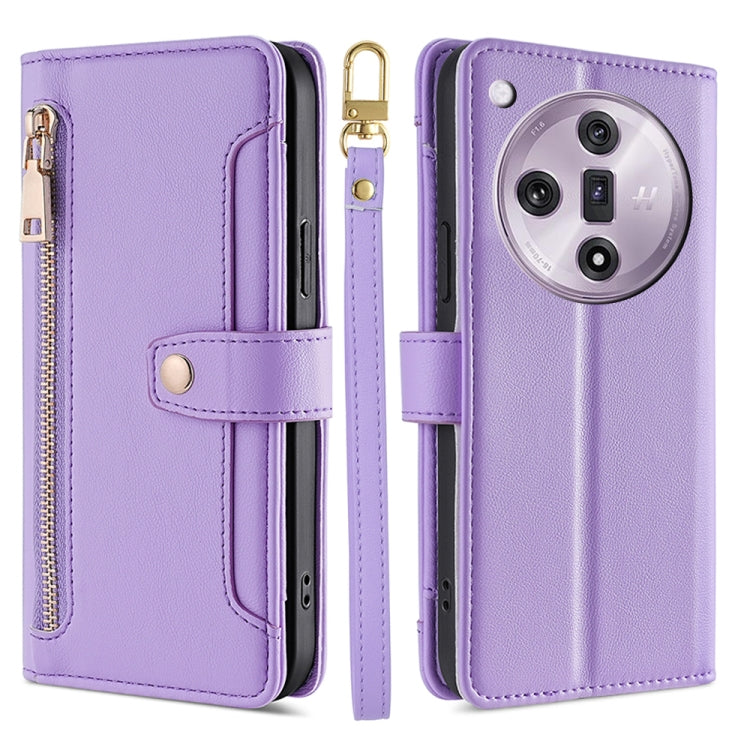 Sheep Texture Cross-body Zipper Wallet Leather Phone Case, For OPPO Reno13 F 5G / 4G, For OPPO A3 5G India, For OPPO Reno12 F 5G, For OPPO A3 Pro 5G India, For OPPO Reno12 5G Global, For OPPO A60 4G Global, For OPPO Reno11 F 5G, For OPPO Find X7 5G