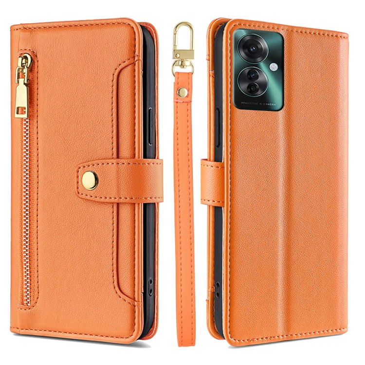 Sheep Texture Cross-body Zipper Wallet Leather Phone Case, For OPPO Reno13 F 5G / 4G, For OPPO A3 5G India, For OPPO Reno12 F 5G, For OPPO A3 Pro 5G India, For OPPO Reno12 5G Global, For OPPO A60 4G Global, For OPPO Reno11 F 5G, For OPPO Find X7 5G