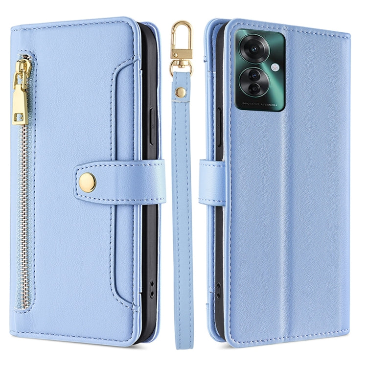Sheep Texture Cross-body Zipper Wallet Leather Phone Case, For OPPO Reno13 F 5G / 4G, For OPPO A3 5G India, For OPPO Reno12 F 5G, For OPPO A3 Pro 5G India, For OPPO Reno12 5G Global, For OPPO A60 4G Global, For OPPO Reno11 F 5G, For OPPO Find X7 5G
