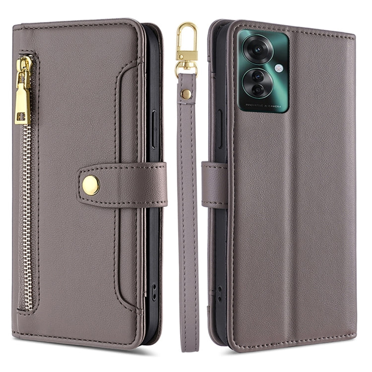 Sheep Texture Cross-body Zipper Wallet Leather Phone Case, For OPPO Reno13 F 5G / 4G, For OPPO A3 5G India, For OPPO Reno12 F 5G, For OPPO A3 Pro 5G India, For OPPO Reno12 5G Global, For OPPO A60 4G Global, For OPPO Reno11 F 5G, For OPPO Find X7 5G