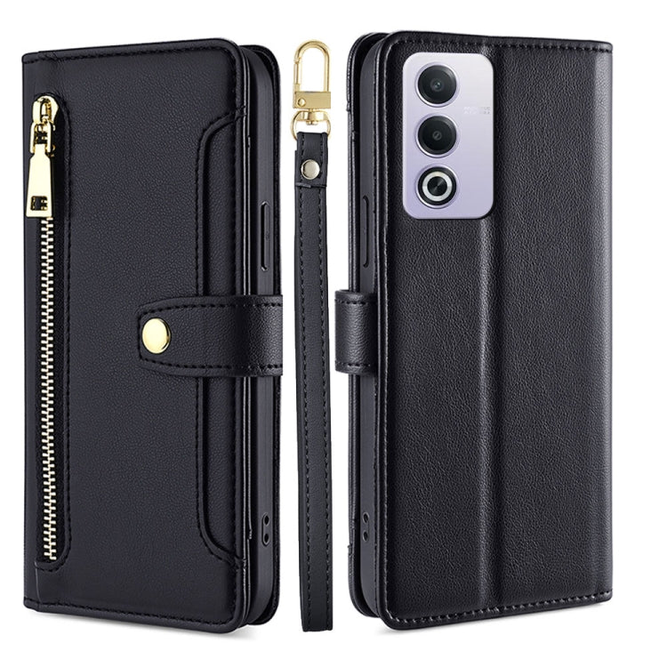 Sheep Texture Cross-body Zipper Wallet Leather Phone Case, For OPPO Reno13 F 5G / 4G, For OPPO A3 5G India, For OPPO Reno12 F 5G, For OPPO A3 Pro 5G India, For OPPO Reno12 5G Global, For OPPO A60 4G Global, For OPPO Reno11 F 5G, For OPPO Find X7 5G
