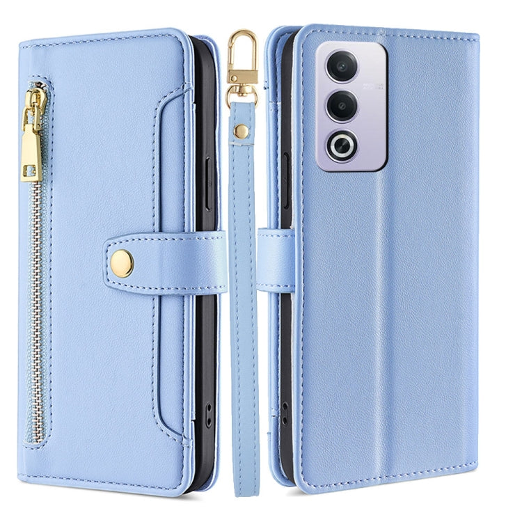 Sheep Texture Cross-body Zipper Wallet Leather Phone Case, For OPPO Reno13 F 5G / 4G, For OPPO A3 5G India, For OPPO Reno12 F 5G, For OPPO A3 Pro 5G India, For OPPO Reno12 5G Global, For OPPO A60 4G Global, For OPPO Reno11 F 5G, For OPPO Find X7 5G
