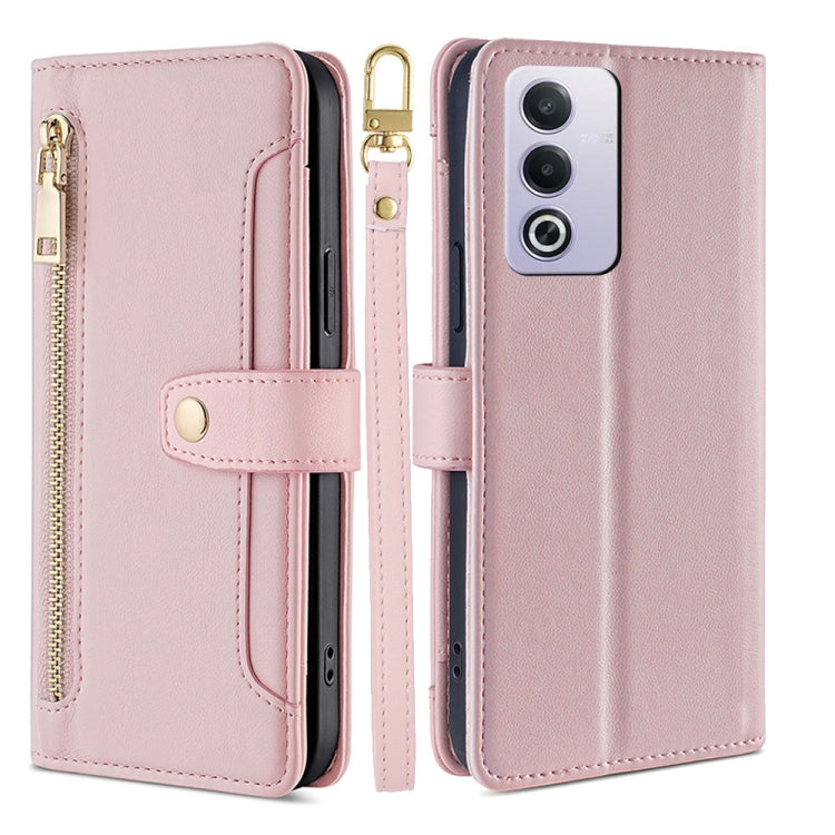 Sheep Texture Cross-body Zipper Wallet Leather Phone Case, For OPPO Reno13 F 5G / 4G, For OPPO A3 5G India, For OPPO Reno12 F 5G, For OPPO A3 Pro 5G India, For OPPO Reno12 5G Global, For OPPO A60 4G Global, For OPPO Reno11 F 5G, For OPPO Find X7 5G