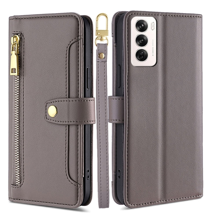 Sheep Texture Cross-body Zipper Wallet Leather Phone Case, For OPPO Reno13 F 5G / 4G, For OPPO A3 5G India, For OPPO Reno12 F 5G, For OPPO A3 Pro 5G India, For OPPO Reno12 5G Global, For OPPO A60 4G Global, For OPPO Reno11 F 5G, For OPPO Find X7 5G