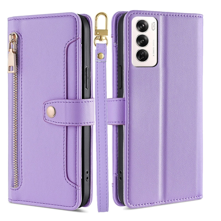 Sheep Texture Cross-body Zipper Wallet Leather Phone Case, For OPPO Reno13 F 5G / 4G, For OPPO A3 5G India, For OPPO Reno12 F 5G, For OPPO A3 Pro 5G India, For OPPO Reno12 5G Global, For OPPO A60 4G Global, For OPPO Reno11 F 5G, For OPPO Find X7 5G