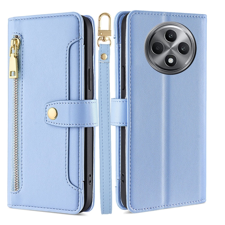 Sheep Texture Cross-body Zipper Wallet Leather Phone Case, For OPPO Reno13 F 5G / 4G, For OPPO A3 5G India, For OPPO Reno12 F 5G, For OPPO A3 Pro 5G India, For OPPO Reno12 5G Global, For OPPO A60 4G Global, For OPPO Reno11 F 5G, For OPPO Find X7 5G
