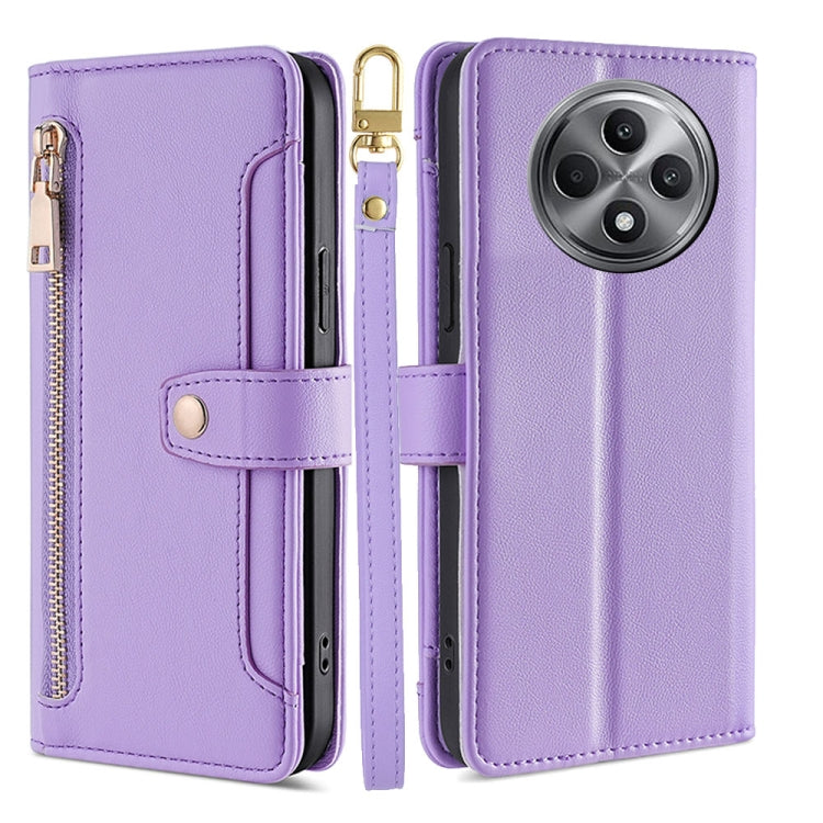 Sheep Texture Cross-body Zipper Wallet Leather Phone Case, For OPPO Reno13 F 5G / 4G, For OPPO A3 5G India, For OPPO Reno12 F 5G, For OPPO A3 Pro 5G India, For OPPO Reno12 5G Global, For OPPO A60 4G Global, For OPPO Reno11 F 5G, For OPPO Find X7 5G