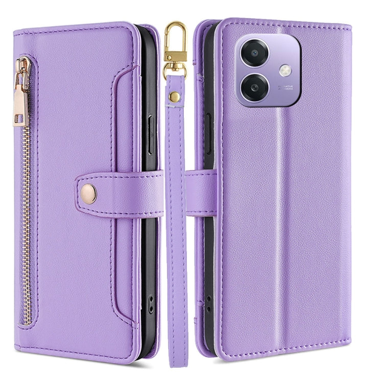 Sheep Texture Cross-body Zipper Wallet Leather Phone Case, For OPPO Reno13 F 5G / 4G, For OPPO A3 5G India, For OPPO Reno12 F 5G, For OPPO A3 Pro 5G India, For OPPO Reno12 5G Global, For OPPO A60 4G Global, For OPPO Reno11 F 5G, For OPPO Find X7 5G