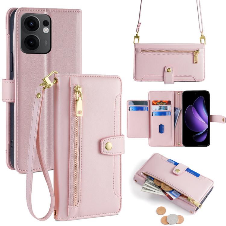 Sheep Texture Cross-body Zipper Wallet Leather Phone Case, For OPPO Find X8s 5G, For OPPO Find X8 Ultra 5G, For OPPO Reno13 F 5G / 4G, For OPPO A3 5G India, For OPPO Reno12 F 5G, For OPPO A3 Pro 5G India, For OPPO Reno12 5G Global, For OPPO A60 4G Global