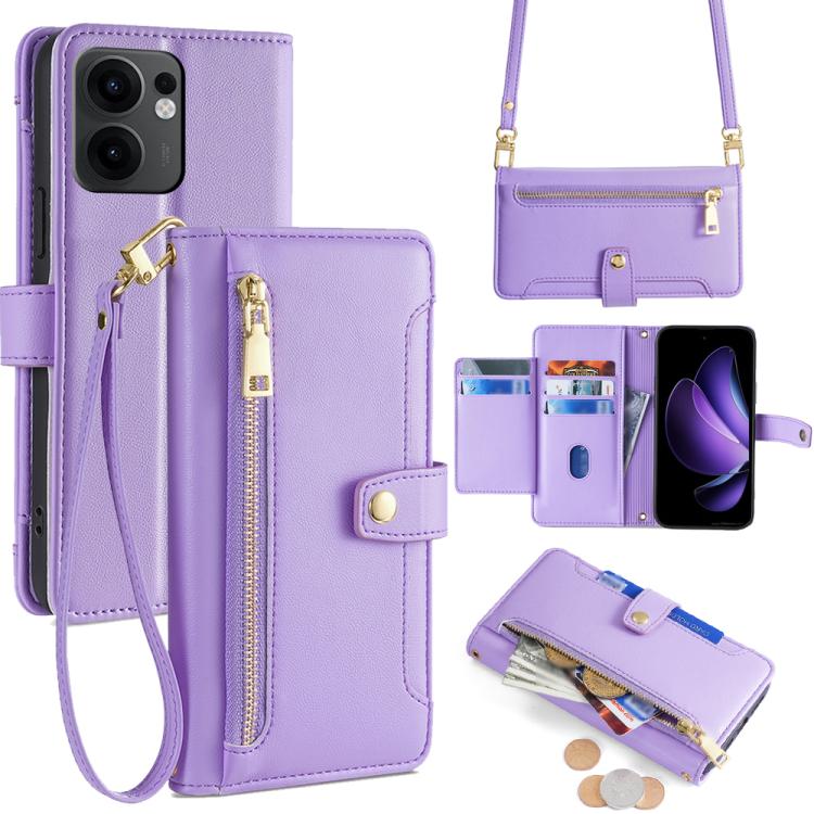 Sheep Texture Cross-body Zipper Wallet Leather Phone Case, For OPPO Find X8s 5G, For OPPO Find X8 Ultra 5G, For OPPO Reno13 F 5G / 4G, For OPPO A3 5G India, For OPPO Reno12 F 5G, For OPPO A3 Pro 5G India, For OPPO Reno12 5G Global, For OPPO A60 4G Global