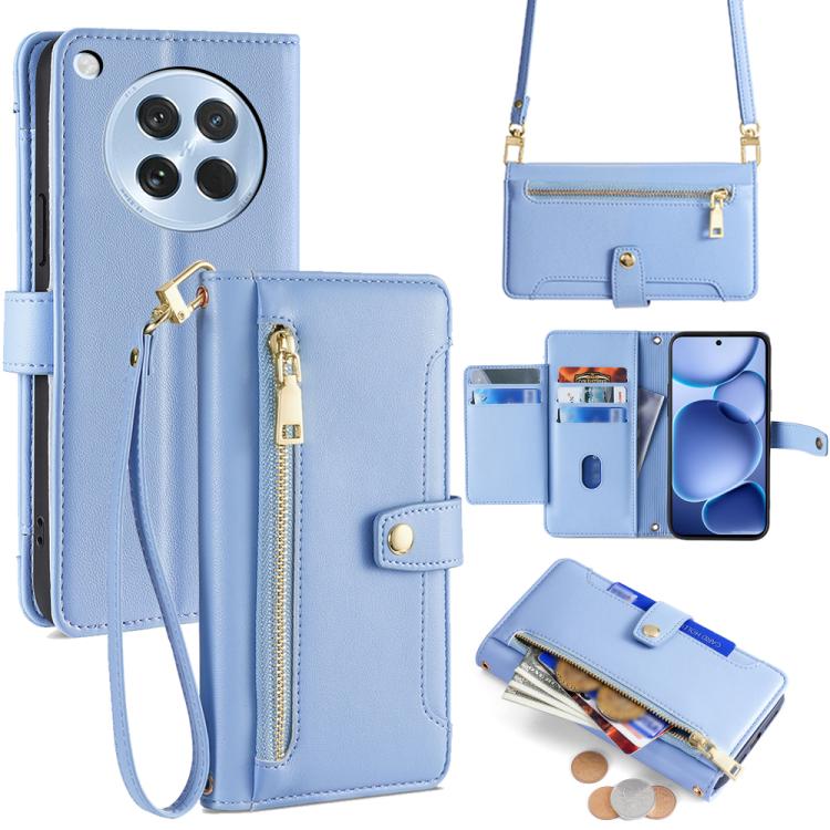 Sheep Texture Cross-body Zipper Wallet Leather Phone Case, For OPPO Find X8s 5G, For OPPO Find X8 Ultra 5G, For OPPO Reno13 F 5G / 4G, For OPPO A3 5G India, For OPPO Reno12 F 5G, For OPPO A3 Pro 5G India, For OPPO Reno12 5G Global, For OPPO A60 4G Global