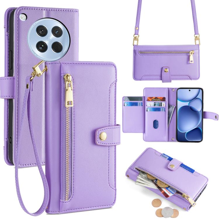 Sheep Texture Cross-body Zipper Wallet Leather Phone Case, For OPPO Find X8s 5G, For OPPO Find X8 Ultra 5G, For OPPO Reno13 F 5G / 4G, For OPPO A3 5G India, For OPPO Reno12 F 5G, For OPPO A3 Pro 5G India, For OPPO Reno12 5G Global, For OPPO A60 4G Global