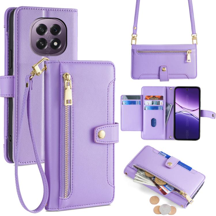 Sheep Texture Cross-body Zipper Wallet Leather Phone Case, For OPPO Reno14 F 5G, For OPPO A5x 5G Global, For OPPO A5 5G 2025 Global, For OPPO Reno14 Pro 5G, For OPPO Reno14 5G, For OPPO Find X8s+ 5G, For OPPO Find X8s 5G, For OPPO Find X8 Ultra 5G
