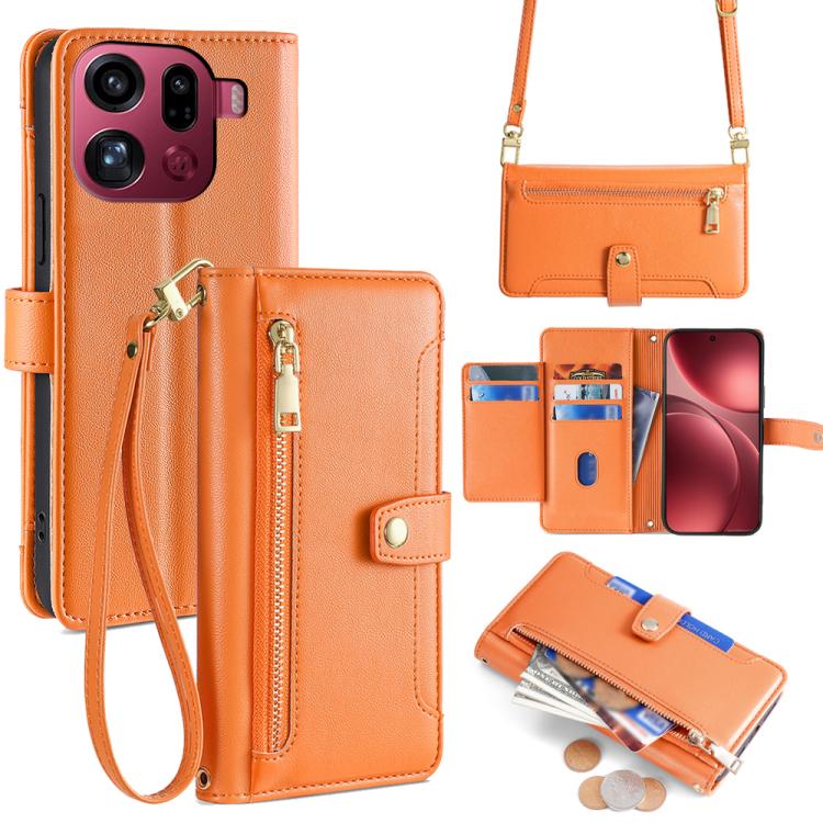 Sheep Texture Cross-body Zipper Wallet Leather Phone Case, For OPPO A6s 4G, For OPPO Reno15 F 5G, For OPPO A6x 4G Global, For OPPO Reno15 5G Global, For OPPO Find X9 5G, For OPPO F31 5G, For OPPO Find X9 Pro 5G, For OPPO K13 Turbo Pro 5G