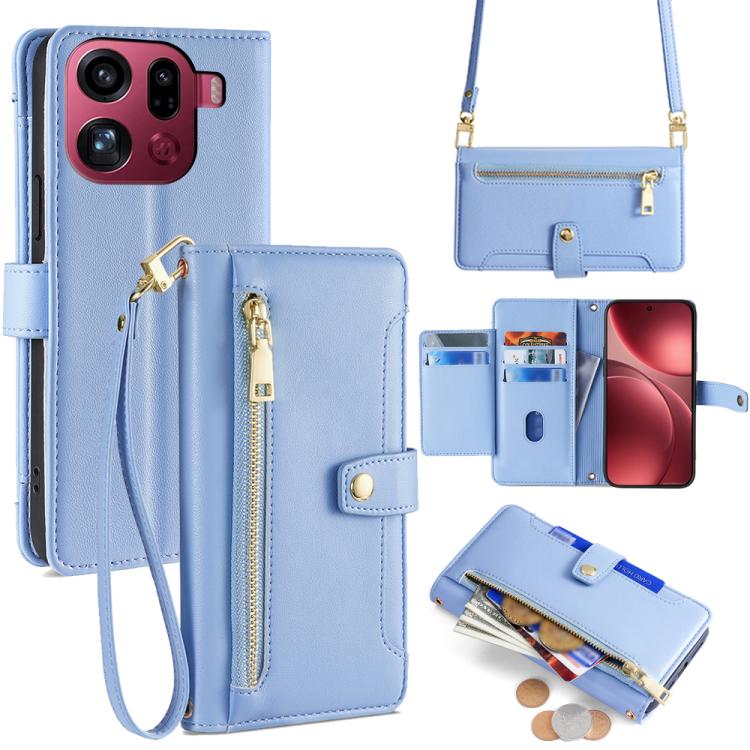 Sheep Texture Cross-body Zipper Wallet Leather Phone Case, For OPPO A6s 4G, For OPPO Reno15 F 5G, For OPPO A6x 4G Global, For OPPO Reno15 5G Global, For OPPO Find X9 5G, For OPPO F31 5G, For OPPO Find X9 Pro 5G, For OPPO K13 Turbo Pro 5G