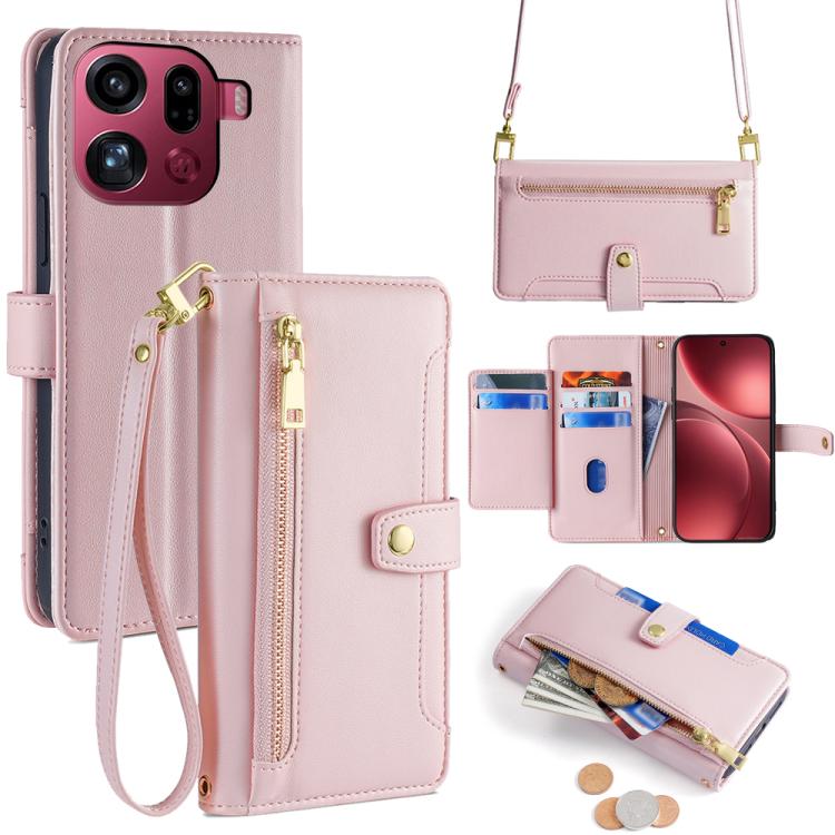 Sheep Texture Cross-body Zipper Wallet Leather Phone Case, For OPPO A6s 4G, For OPPO Reno15 F 5G, For OPPO A6x 4G Global, For OPPO Reno15 5G Global, For OPPO Find X9 5G, For OPPO F31 5G, For OPPO Find X9 Pro 5G, For OPPO K13 Turbo Pro 5G