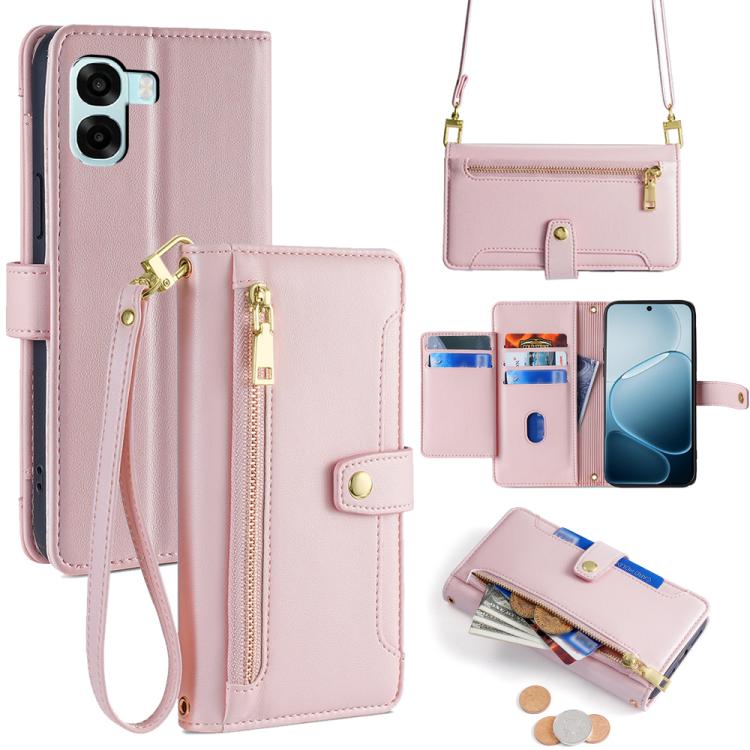 Sheep Texture Cross-body Zipper Wallet Leather Phone Case, For OPPO A6s 4G, For OPPO Reno15 F 5G, For OPPO A6x 4G Global, For OPPO Reno15 5G Global, For OPPO Find X9 5G, For OPPO F31 5G, For OPPO Find X9 Pro 5G, For OPPO K13 Turbo Pro 5G