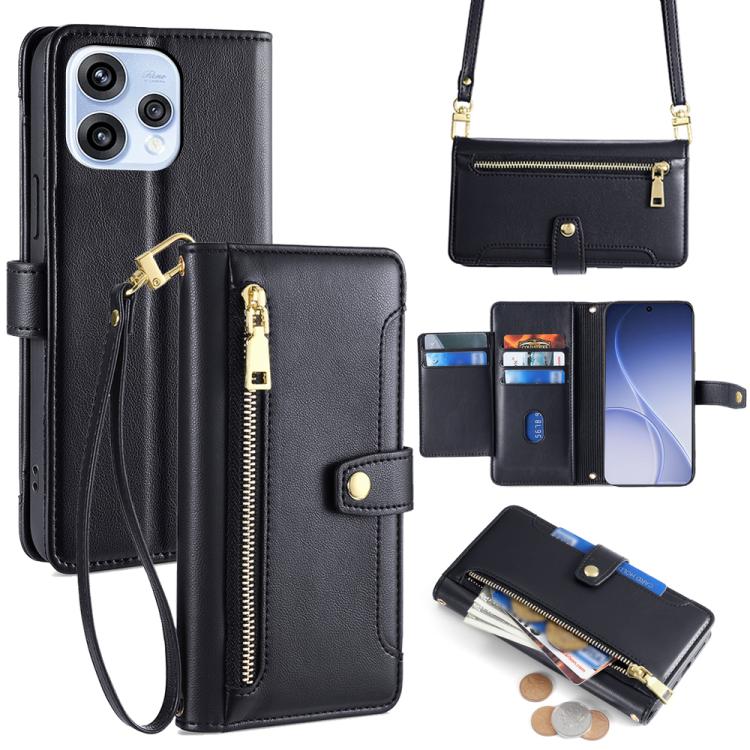 Sheep Texture Cross-body Zipper Wallet Leather Phone Case, For OPPO A6s 4G, For OPPO Reno15 F 5G, For OPPO A6x 4G Global, For OPPO Reno15 5G Global, For OPPO Find X9 5G, For OPPO F31 5G, For OPPO Find X9 Pro 5G, For OPPO K13 Turbo Pro 5G