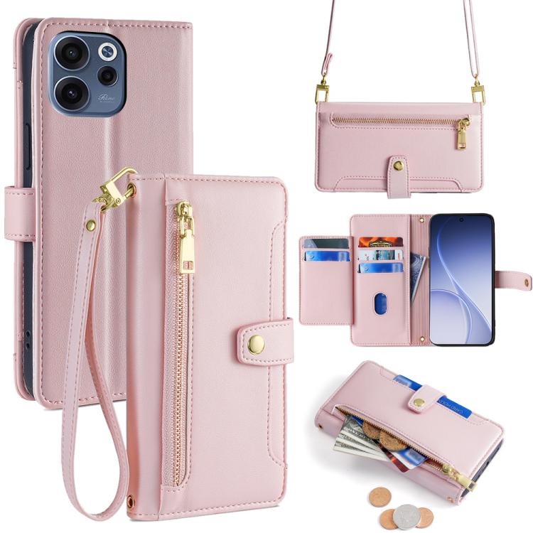 Sheep Texture Cross-body Zipper Wallet Leather Phone Case, For OPPO A6s 4G, For OPPO Reno15 F 5G, For OPPO A6x 4G Global, For OPPO Reno15 5G Global, For OPPO Find X9 5G, For OPPO F31 5G, For OPPO Find X9 Pro 5G, For OPPO K13 Turbo Pro 5G