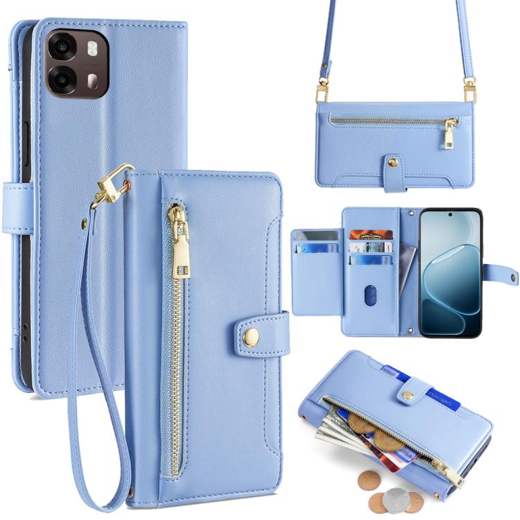 Sheep Texture Cross-body Zipper Wallet Leather Phone Case, For OPPO A6s 4G, For OPPO Reno15 F 5G, For OPPO A6x 4G Global, For OPPO Reno15 5G Global, For OPPO Find X9 5G, For OPPO F31 5G, For OPPO Find X9 Pro 5G, For OPPO K13 Turbo Pro 5G