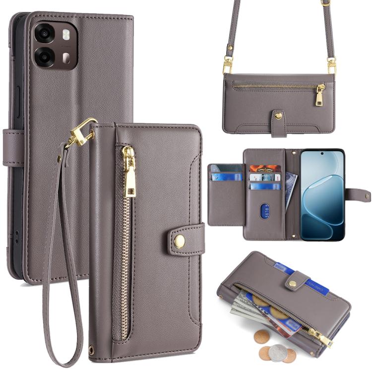Sheep Texture Cross-body Zipper Wallet Leather Phone Case, For OPPO A6s 4G, For OPPO Reno15 F 5G, For OPPO A6x 4G Global, For OPPO Reno15 5G Global, For OPPO Find X9 5G, For OPPO F31 5G, For OPPO Find X9 Pro 5G, For OPPO K13 Turbo Pro 5G