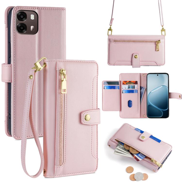 Sheep Texture Cross-body Zipper Wallet Leather Phone Case, For OPPO A6s 4G, For OPPO Reno15 F 5G, For OPPO A6x 4G Global, For OPPO Reno15 5G Global, For OPPO Find X9 5G, For OPPO F31 5G, For OPPO Find X9 Pro 5G, For OPPO K13 Turbo Pro 5G
