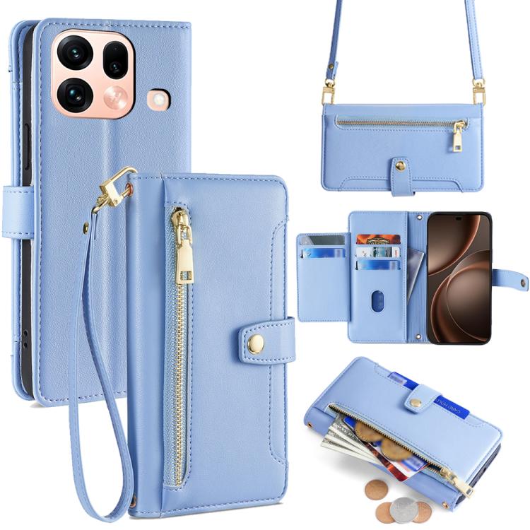 Sheep Texture Cross-body Zipper Wallet Leather Phone Case, For OPPO Find X9s Pro 5G, For OPPO Find X9 Ultra 5G, For OPPO A6s 4G, For OPPO Reno15 F 5G, For OPPO A6x 4G Global, For OPPO Reno15 5G Global, For OPPO Find X9 5G, For OPPO F31 5G